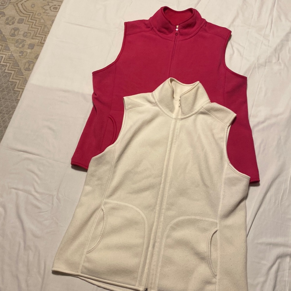 BUNDLE OF 2 OLD NAVY WOMEN FLEECE VEST JACKET SIZE XL